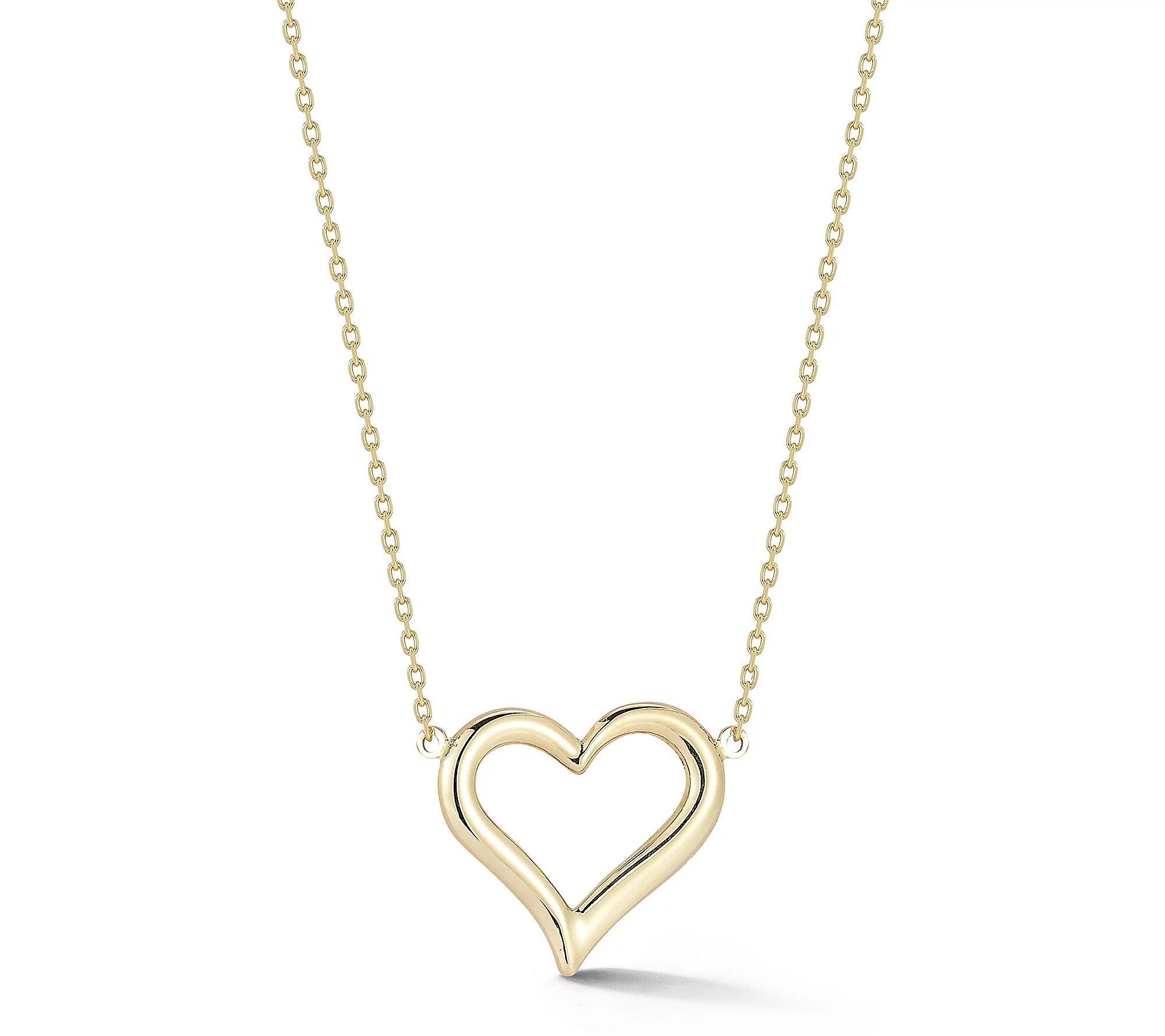 Luminosa Gold Open Heart Necklace, 14K | QVC