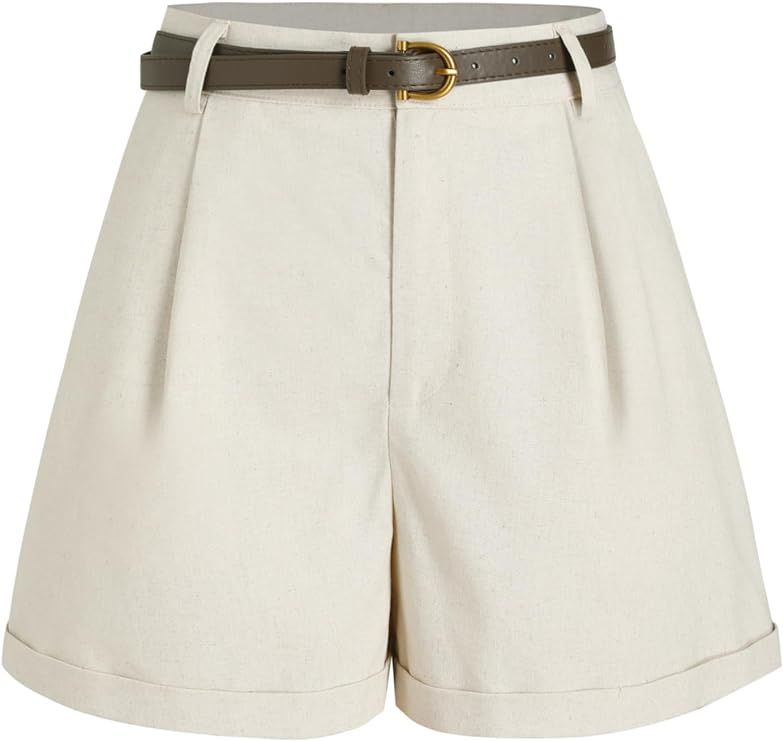 CIDER High Waist Belted Wide Leg Shorts | Amazon (US)