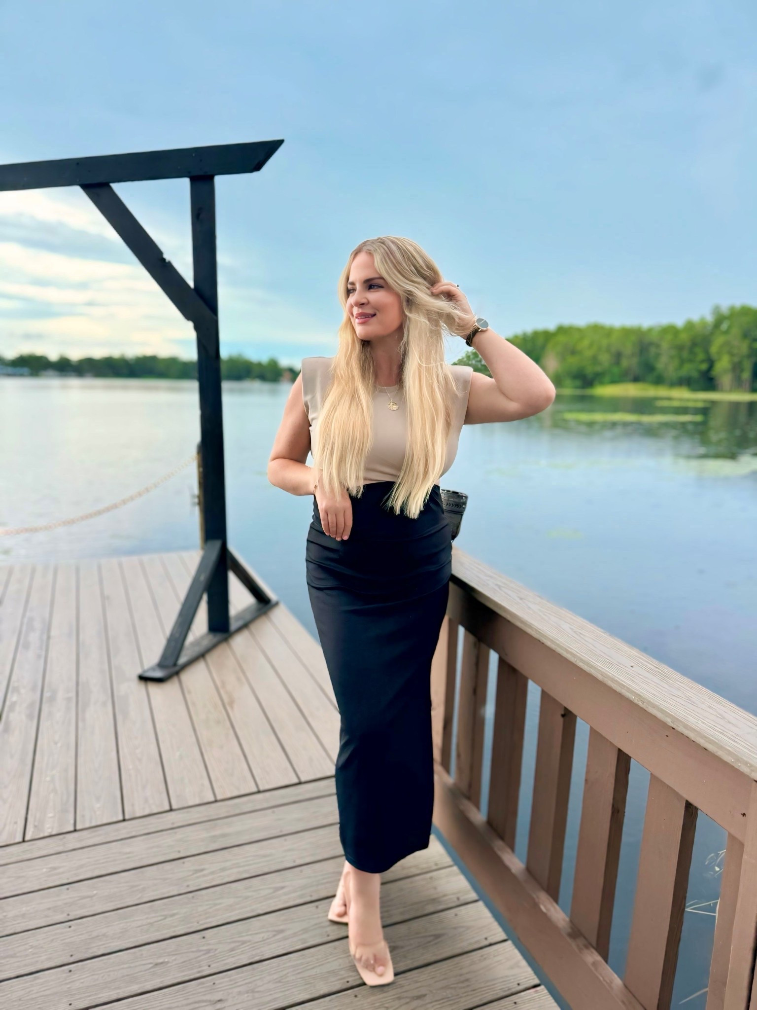 How beautiful is this Garcella Cut Out Maxi Dress in Taupe/Black from vici?

It looks beautiful from the front & behind!

Pair this dress with my favorite Melinda maria jewelry!

I am wearing clear open toed mules! I wear them on repeat.

Turn heads in the Garcella Cut Out Maxi Dress, where sleek sophistication meets bold design. Made from midweight color block jersey fabric, this dress is your new go-to for chic, dressy vibes with a twist. Padded shoulders give it a structured, power look, while the waist cut-out with a ring accent adds a modern, daring touch. The slit detail at the hem brings just the right amount of sultry without compromising on class.

The dress has some stretch to it but is tts.
Code: fall35 saves you 35% off at vici
Code: kissthis saves you 15% off at melinda maria

💕💕my vici code that will always work is Hilary30 and that will forever save you 30% off sitewide💕💕

See through heels
Wedges
Large hoop earrings 
Heart jewelry 
Cut out maxi dress
Chic style classy style
Wedding guest dress
Date night outfitt
Zodiac sign necklace 
Personalized jewelry 
Off shoulder dress
Midi dress 
Maxi dress
Heart jewelry 
Blue heels
Red heels
Fourth of July outfit 
Vici 
Melinda Maria 
Vici discount code 
Melinda Maria discount code 
Tall girl style
Beach outfit 
Resort outfit 
Cruise outfit
Beach dress
Vacation dress
Birthday dress
Classy style
Party dress
Cocktail dress

#LTKxVICI #LTKParties #LTKSaleAlert