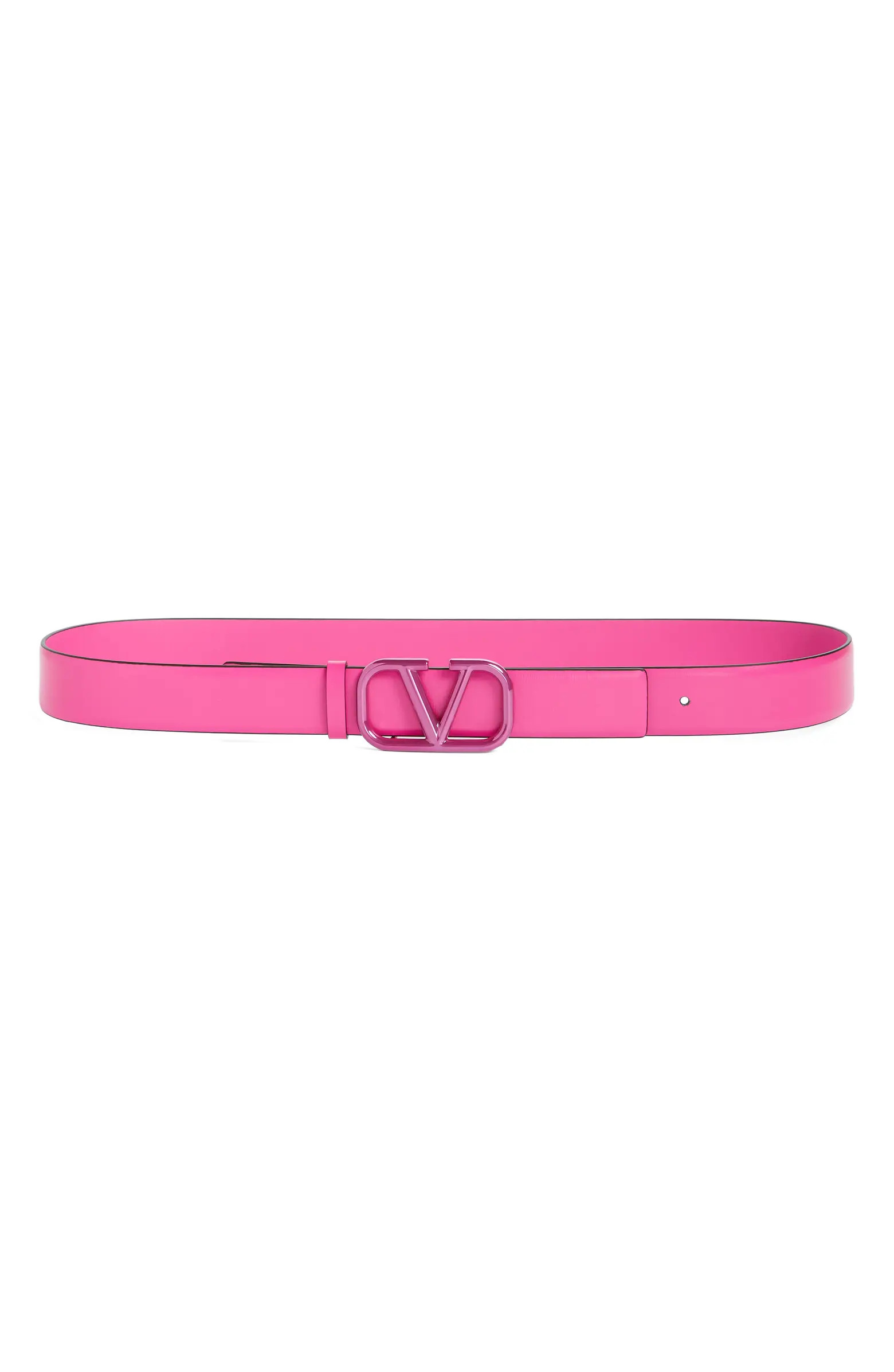 Valentino Garavani VLOGO Signature Pink PP Leather Belt | Nordstrom | Nordstrom