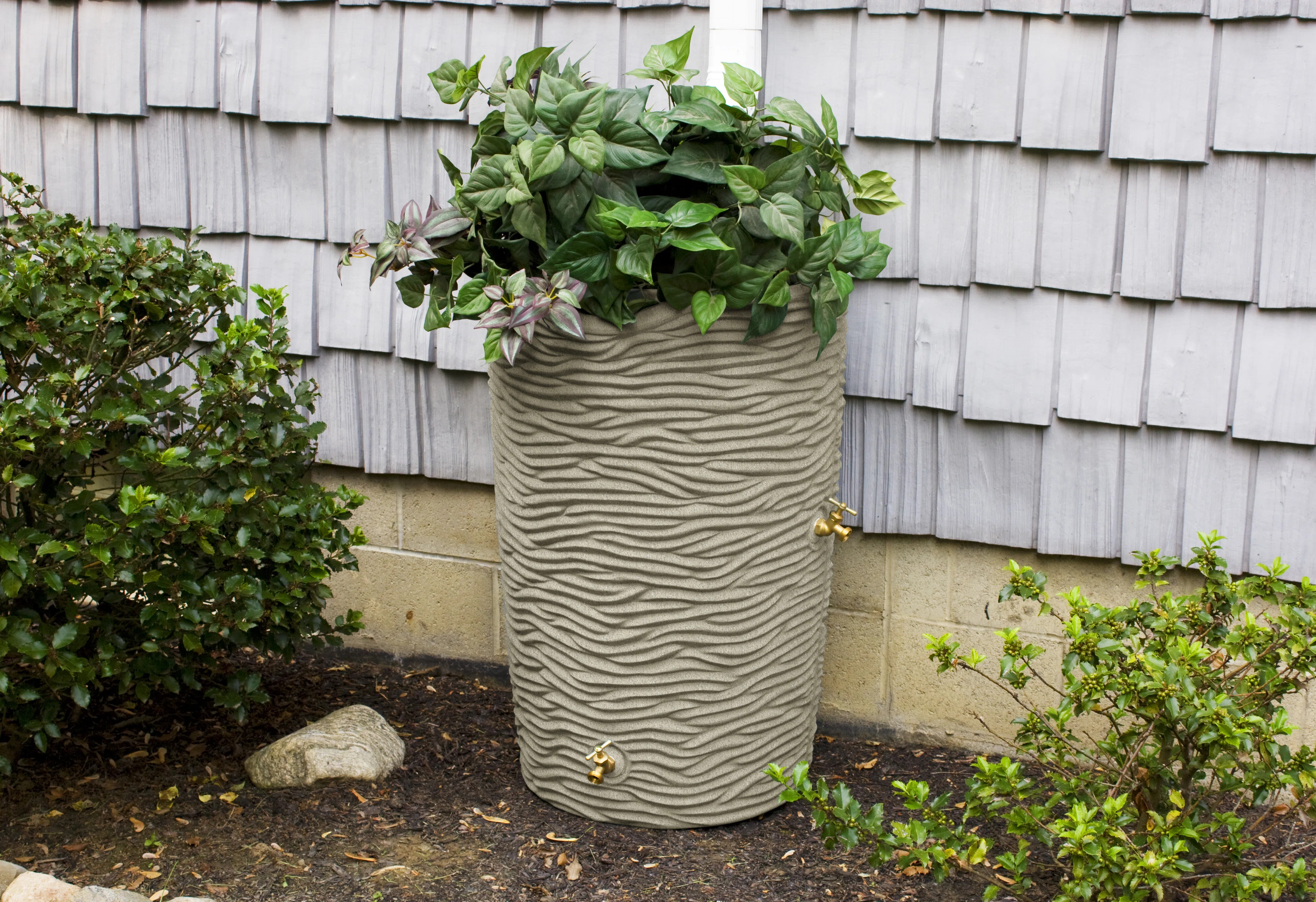 Good Ideas 50 Gallons Plastic Drainable Planter Rain Barrel | Wayfair North America