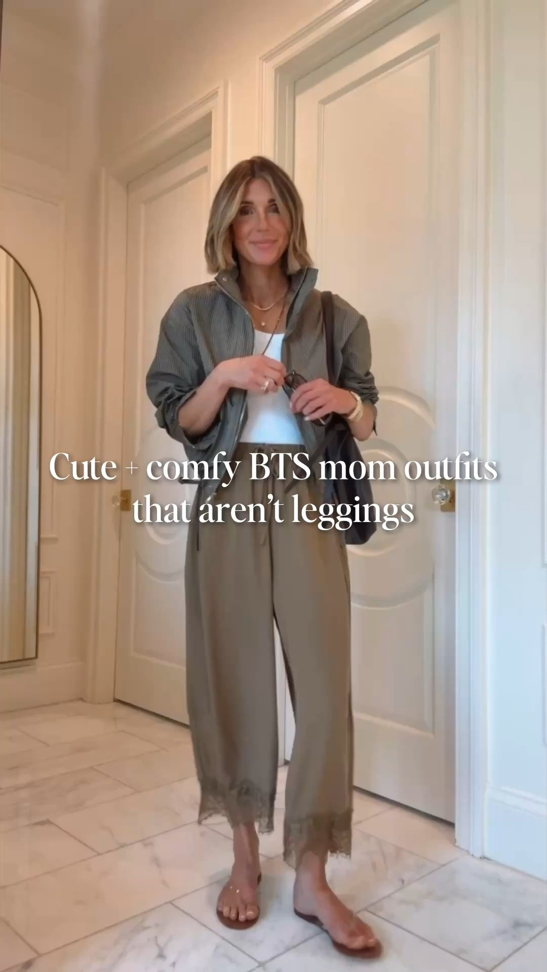 Cute & comfy BTS mom outfits that aren't leggings.
I'm 5'7 wearing size small in tops, xs in pants, size 4 in ruti I sized up