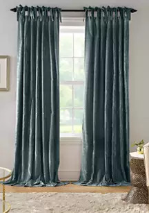 Korena Rustic Vogue Tie Top Crushed Velvet Window Curtain Panel | Belk
