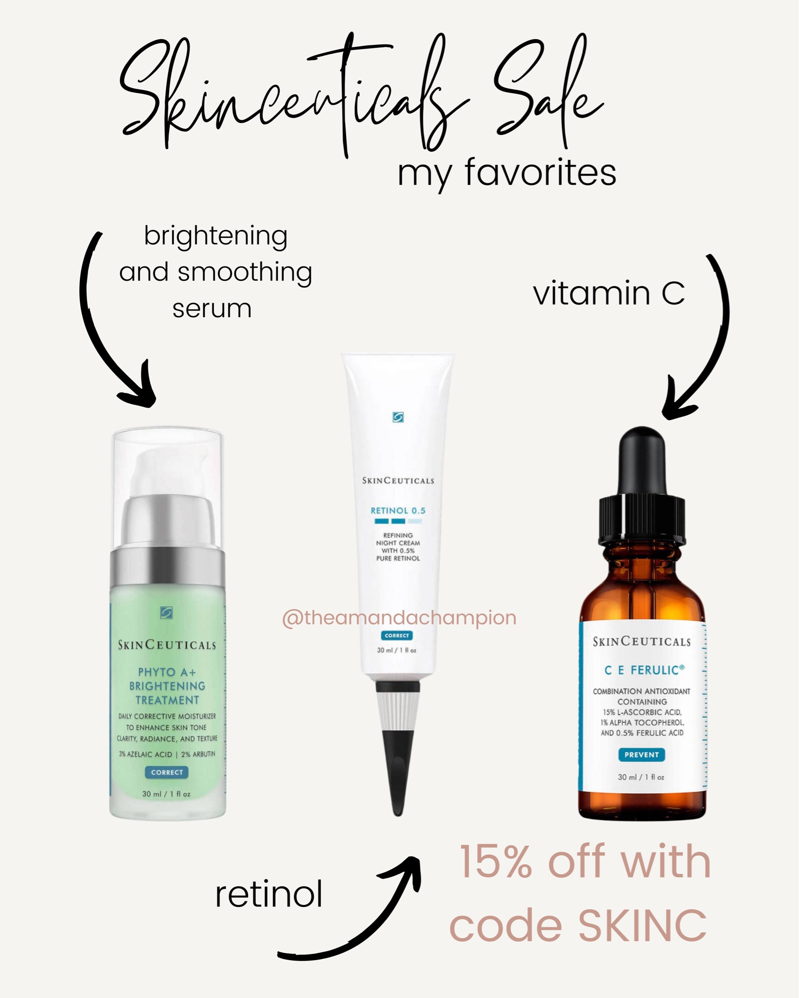 Stock up with 15% off this Derm grade skincare. Code SKINC

Retinol serum vitamin c e feurilic 

#LTKbeauty #LTKBeautySale #LTKsalealert