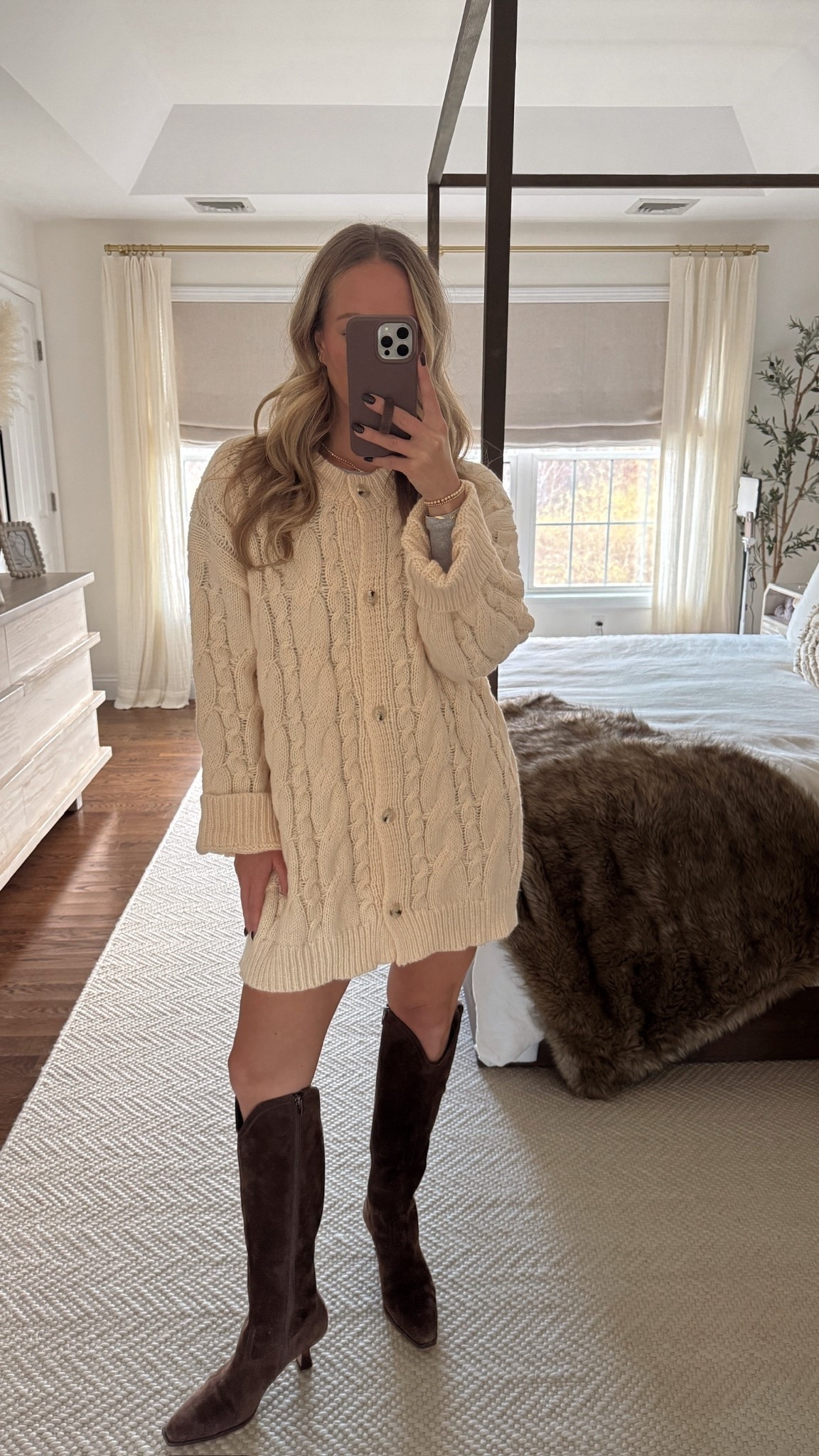Easy Thanksgiving outfit 🍂 Buttoned sweater dress from Amazon (size up for an oversized look) & suede brown Dolce Vita boots.

#LTKStyleTip #LTKHoliday #LTKShoeCrush