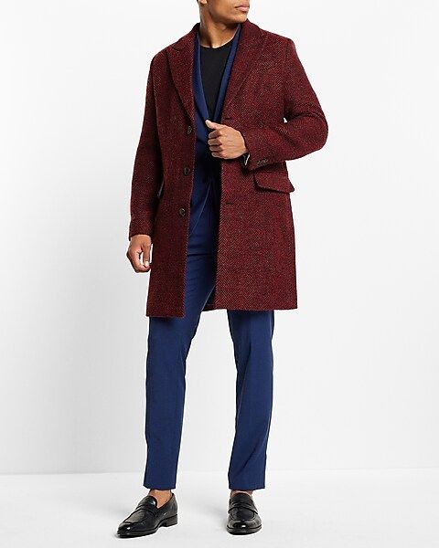 Herringbone Wool-blend Topcoat | Express