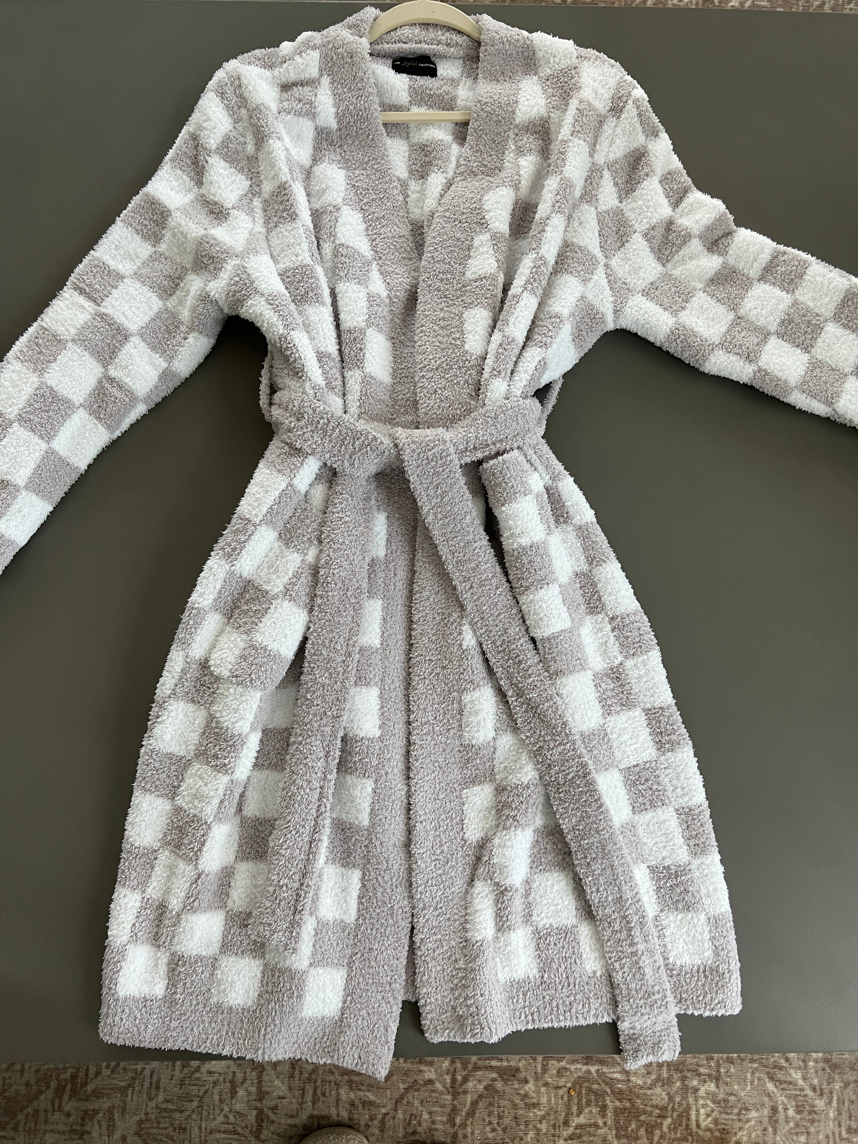 Checkered Buttery Robe- Pre Order 4-30 | The Styled Collection