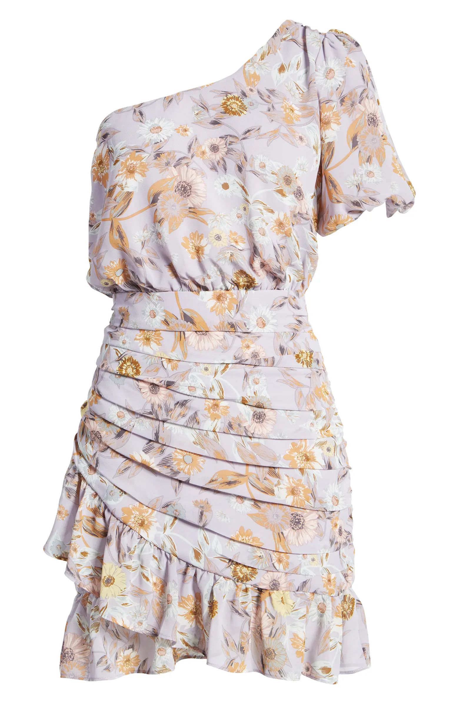 ASTR the Label Floral One-Shoulder Ruffle Dress | Nordstrom | Nordstrom