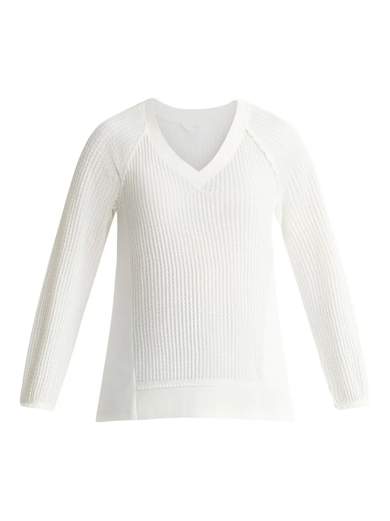 Time and Tru Women's V Neck Tunic Sweatshirt with Long Sleeves, Sizes XS-XXXL - Walmart.com | Walmart (US)