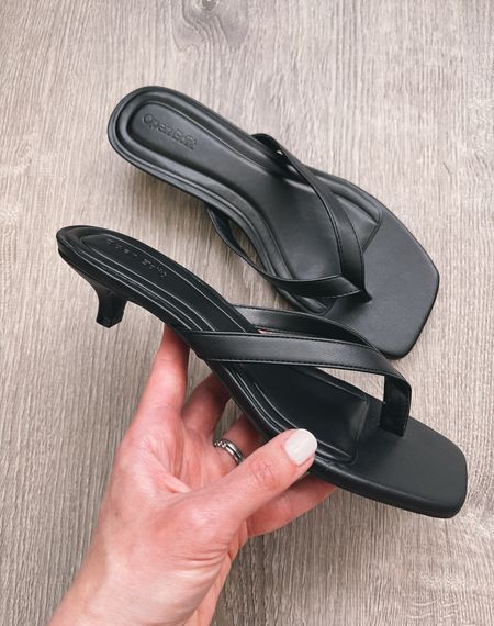 Black thong kitten heel sandals - under $50! 

#LTKShoeCrush #LTKFindsUnder50