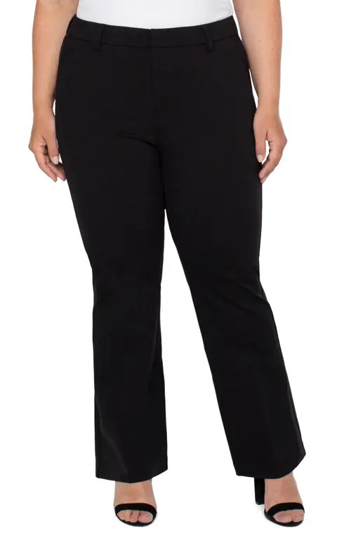 Liverpool Kelsey Flare Ponte Trousers in Black at Nordstrom, Size 20W | Nordstrom