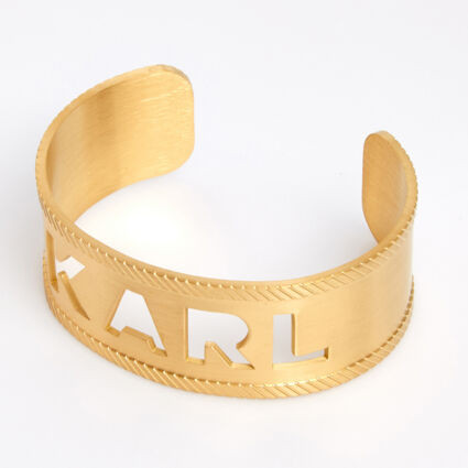 Gold Tone Logo Motif Bangle | TK Maxx