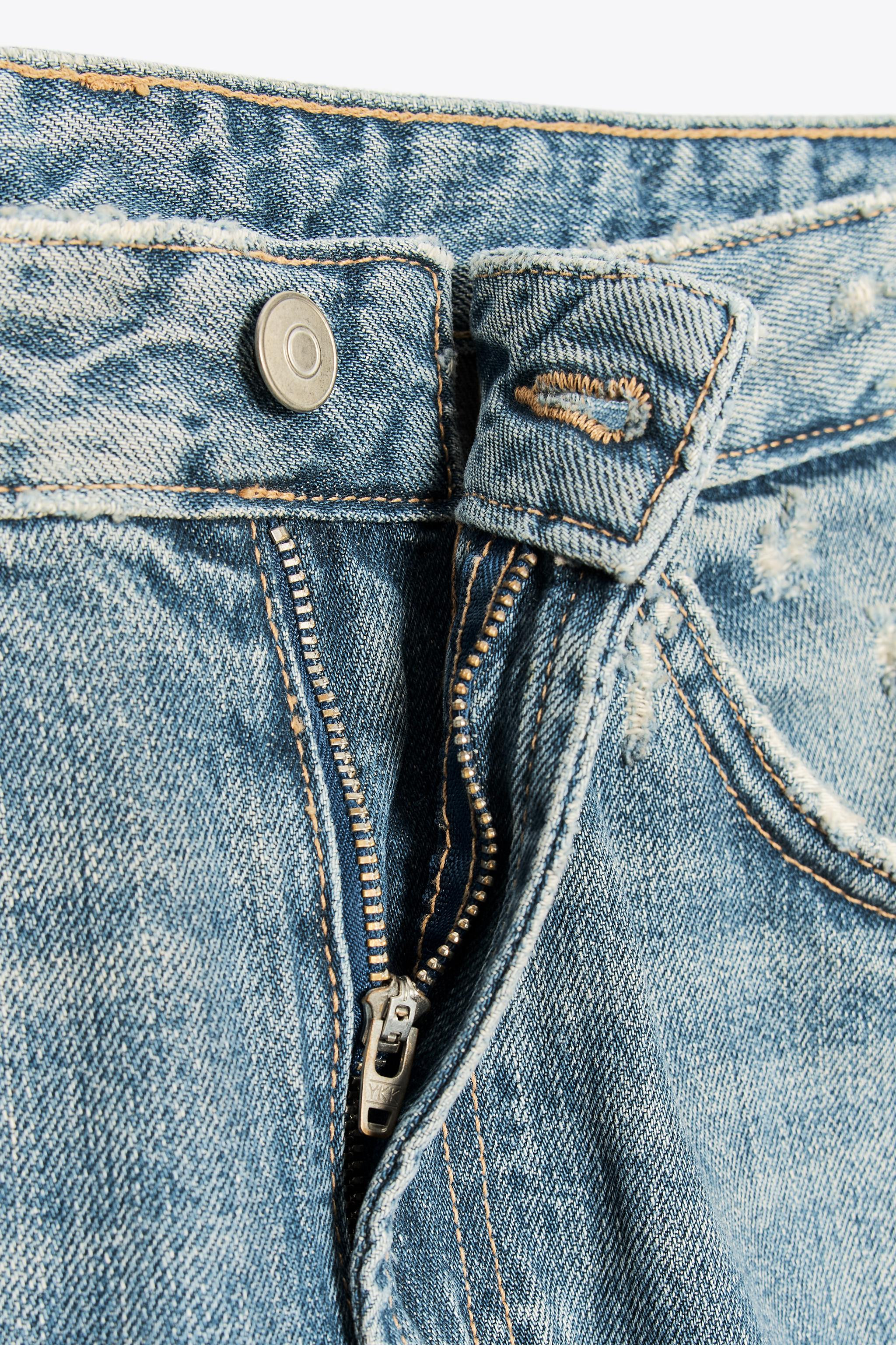 TRF MID-RISE FOLDED BAGGY JEANS | Zara US