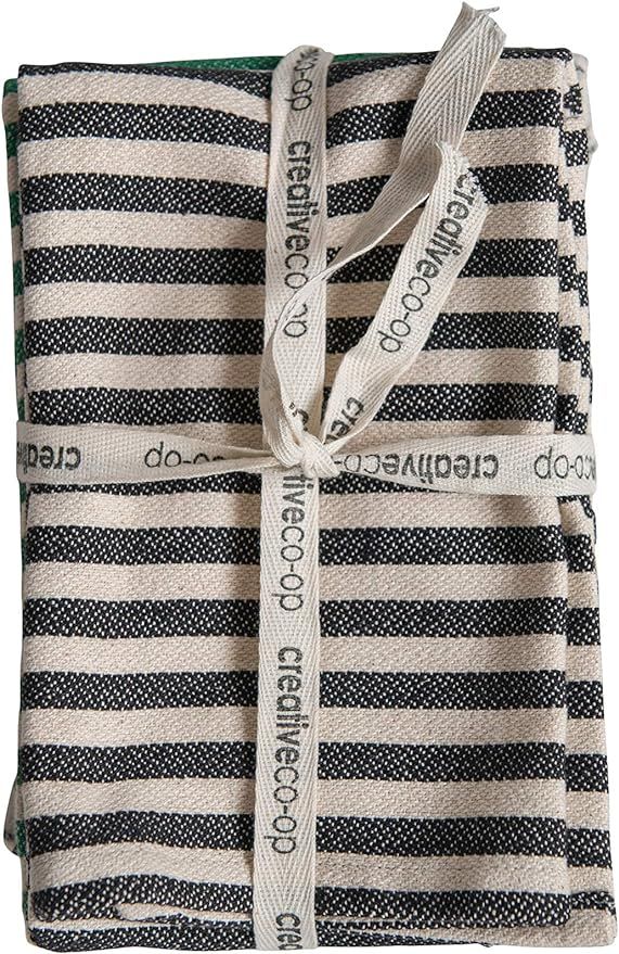 Creative Co-Op Striped Cotton Tea Towels (Set of 3 Pieces) | Amazon (US)