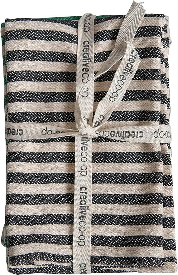 Creative Co-Op Striped Cotton Tea Towels (Set of 3 Pieces) | Amazon (US)