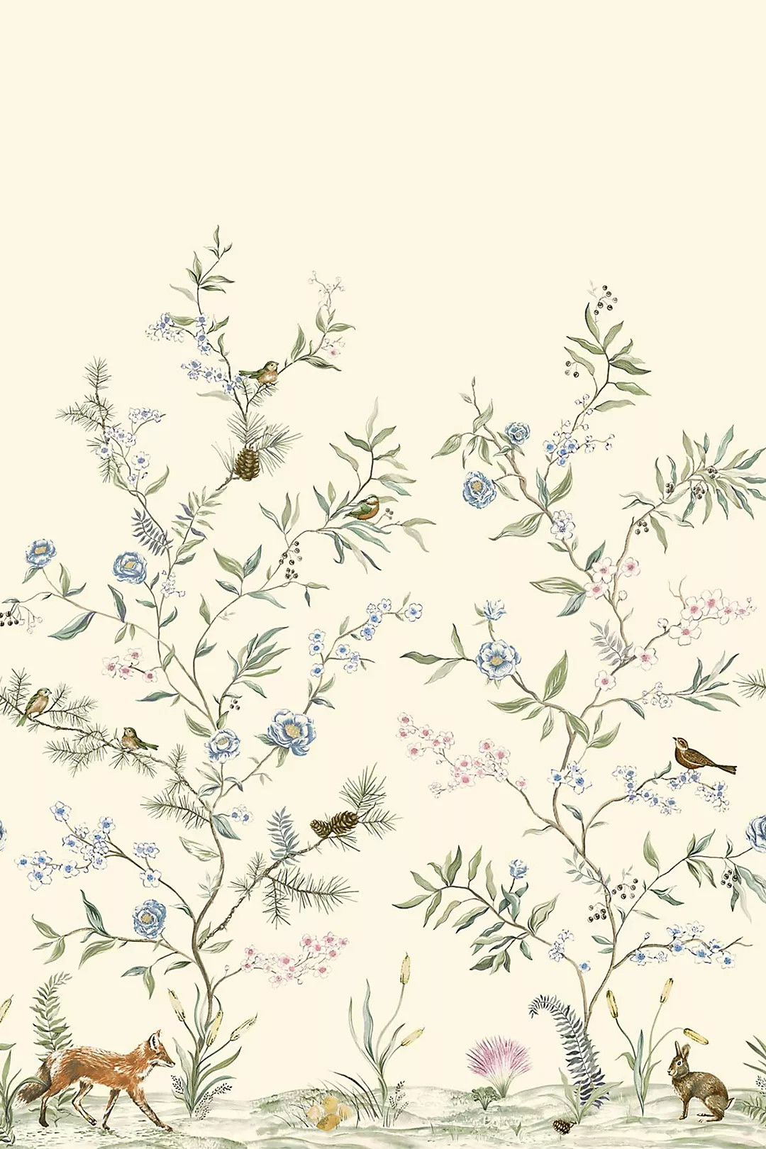 Lake Forest Floral and Animal Wall Mural | Anthropologie (US)