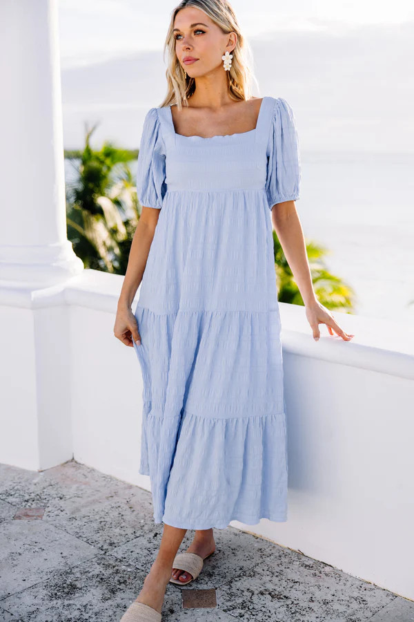 Think About It Light Blue Midi Dress | The Mint Julep Boutique