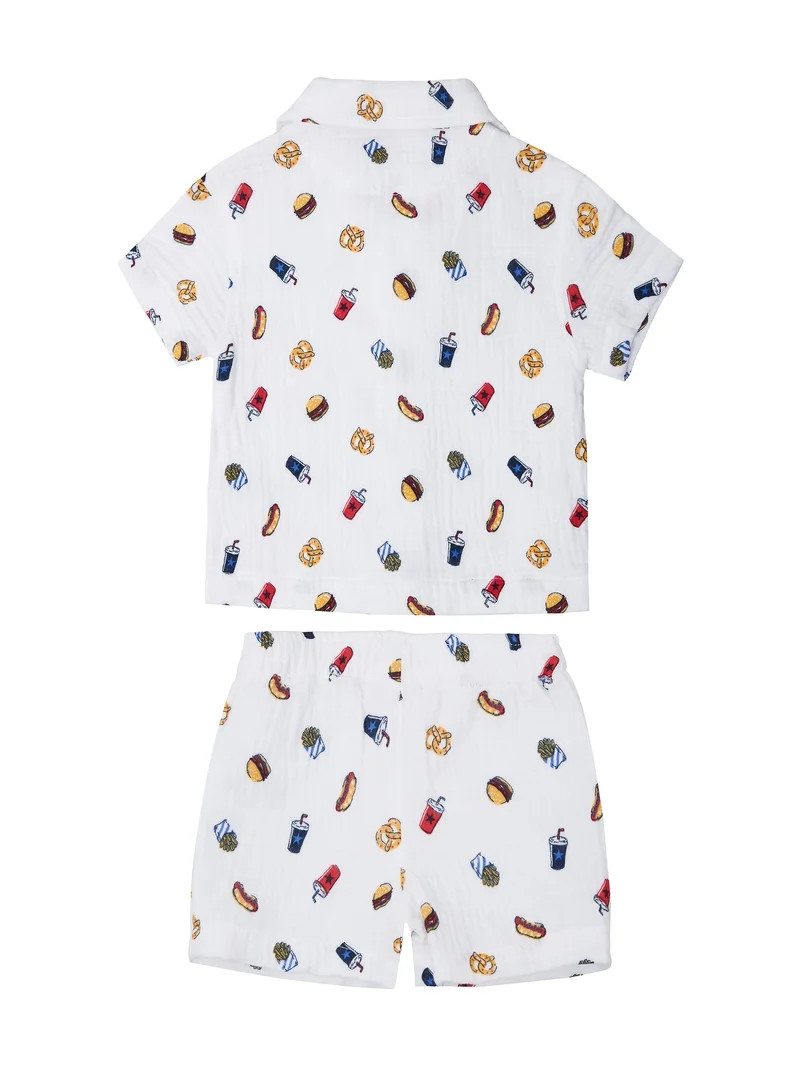 Way to Celebrate Toddler Boy Patriotic Americana Americana Shirt and Short Set, Sizes 12M-5T | Walmart (US)