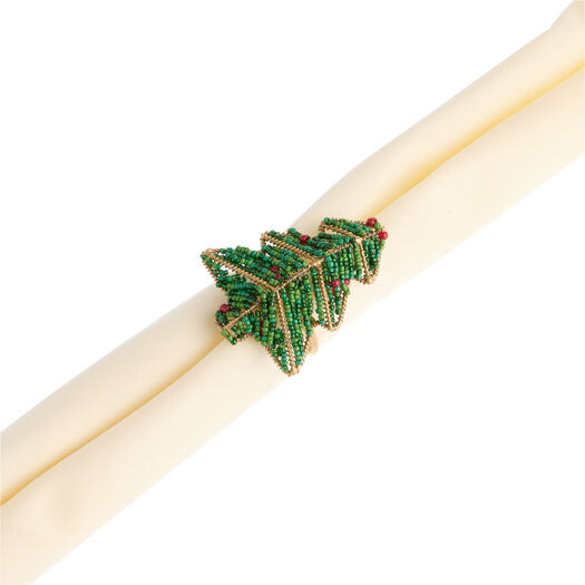 Christmas Tree Beaded Napkin Ring by World Market | World Market