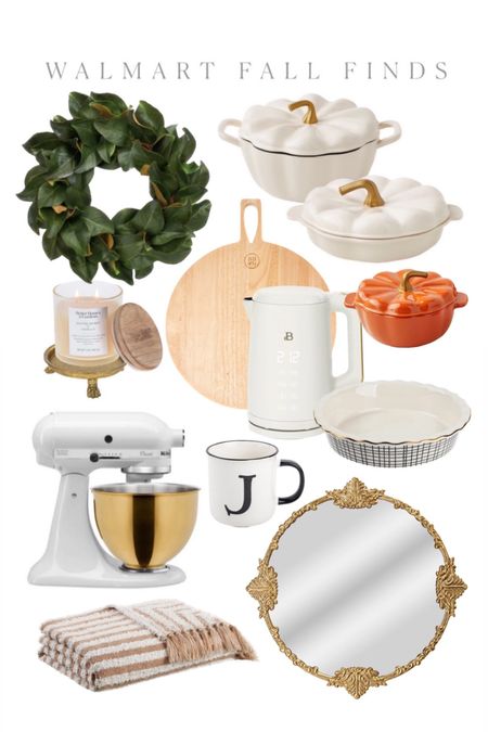 @Walmart fall favorites 🍂 #walmartpartner #IYWYK #WalmartFinds Beautiful finds to cozy up your home this season! Have and love the pumpkin dishes, double as kitchen decor! Also love to bring out my gold mixer bowl this time of year for a little sparkle in the kitchen ✨