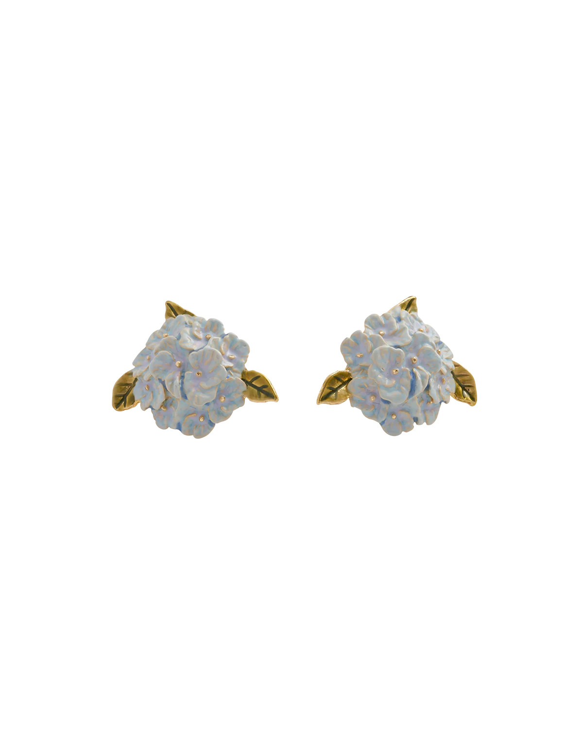 Enamel Hydrangea Gold Earrings | Fable England