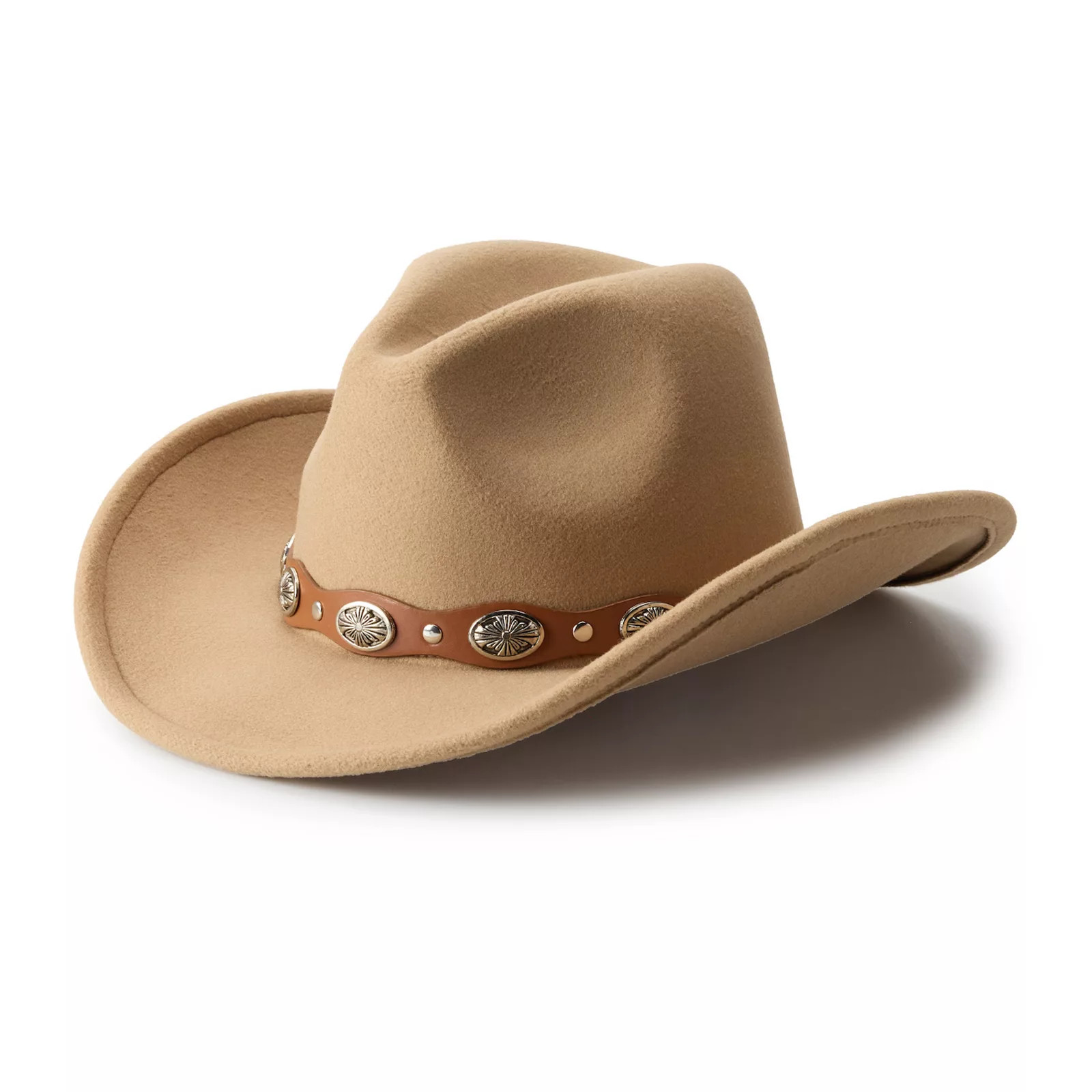 Women's Sonoma Goods For Life® Felt Cowboy Hat With Conch Belt, Camel | Kohl's