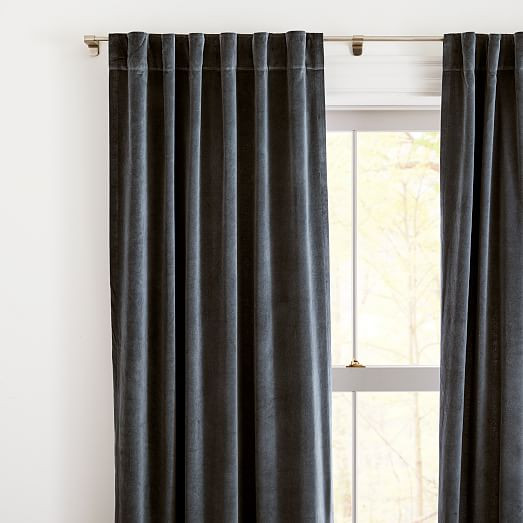 Cotton Velvet Blackout Curtain | West Elm (US)