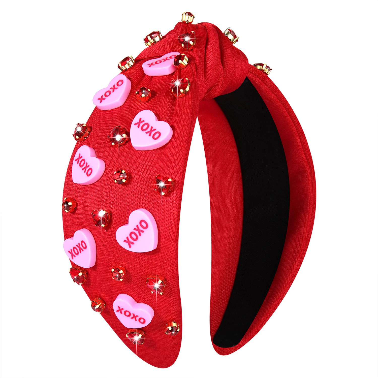 Valentine’s Day Heart Headbands for Women Valentine’s Day Accessories Jeweled Beaded Heart Kn... | Amazon (US)