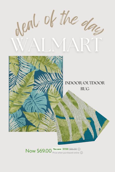 Indoor/outdoor rug on sale at Walmart!