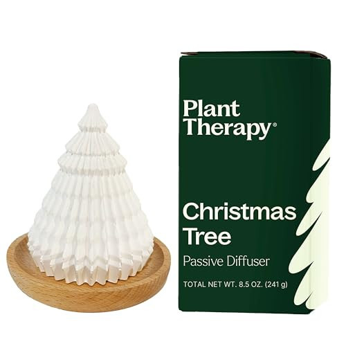 Plant Therapy Christmas Tree Passive Diffuser, Porous, Unglazed Tree Top & Natural Beech Wood Base, Add Essential Oils for a Soft Scent, Simple & Elegant Holiday Décor | Amazon (US)