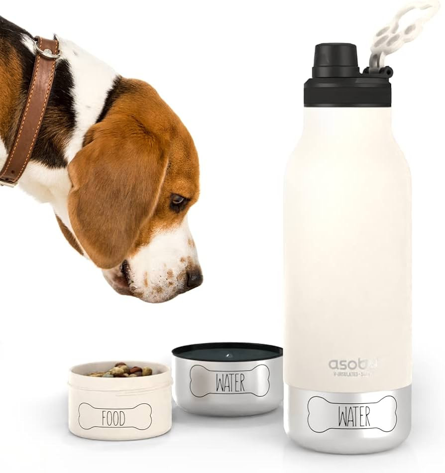 asobu Dog Buddy Bottle a Stainless Steel Insulated Water Bottle for a Human with Removable Dog Wa... | Amazon (US)