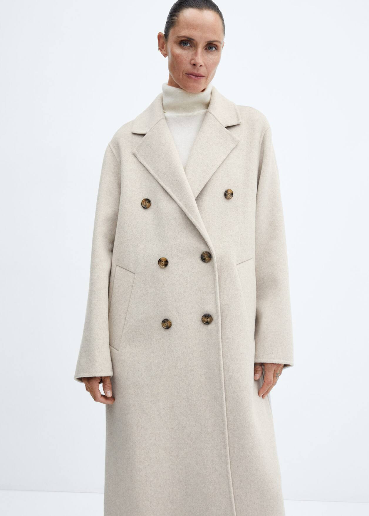 Handmade oversized wool coat | MANGO (US)