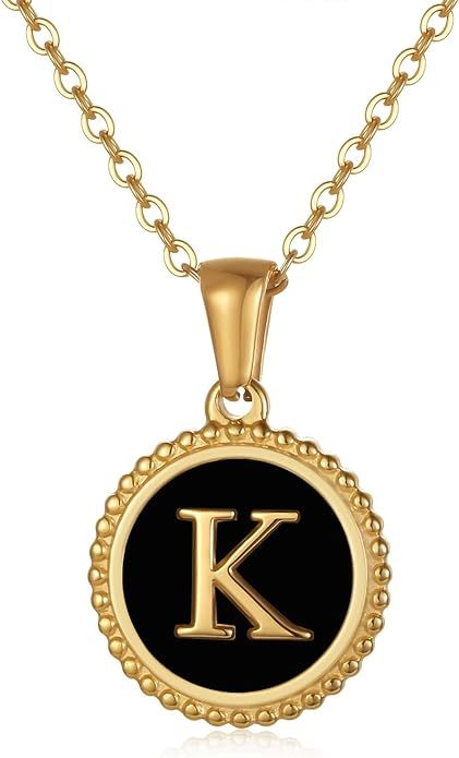 MissNity 18K Gold Plated Initial Letter Necklace in Stainless Steel for Women, Dainty 26 Alphabet... | Amazon (US)
