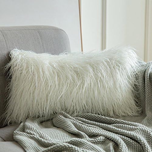 MIULEE Decorative New Luxury Series Style White Faux Fur Throw Pillow Case Cushion Cover for Sofa... | Amazon (US)