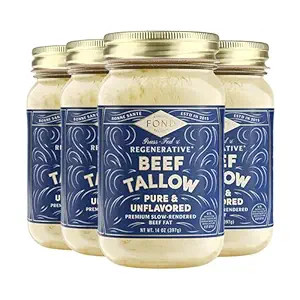 FOND Regenerative Grass-fed Beef Tallow (14 Ounce (Pack of 4), Pure & Unflavored) | Amazon (US)