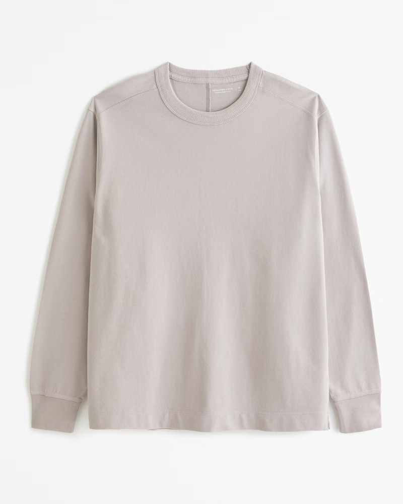 Men's Long-Sleeve Premium Heavyweight Tee | Men's Tops | Abercrombie.com | Abercrombie & Fitch (US)