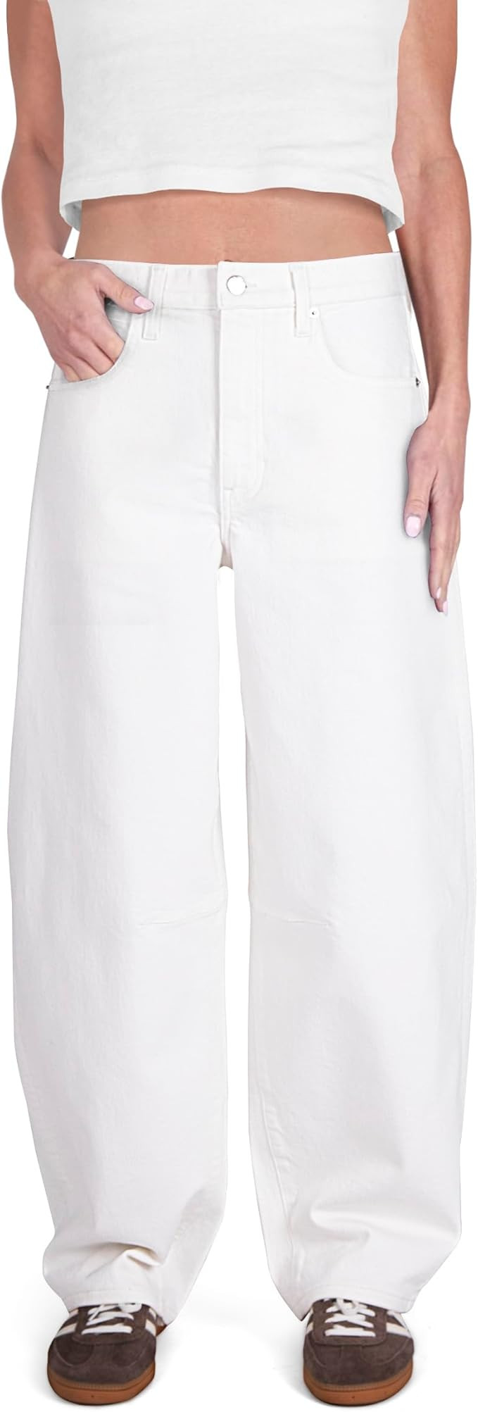 Womens Baggy Barrel Jeans Wide Leg Mid Rise Premium Denim Pants | Amazon (US)