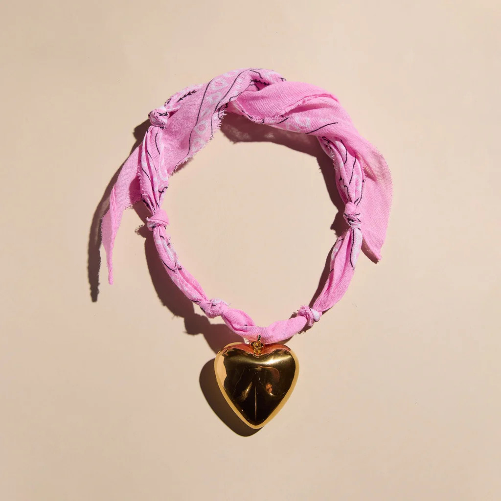 Pink Bandana Necklace | Nickel and Suede