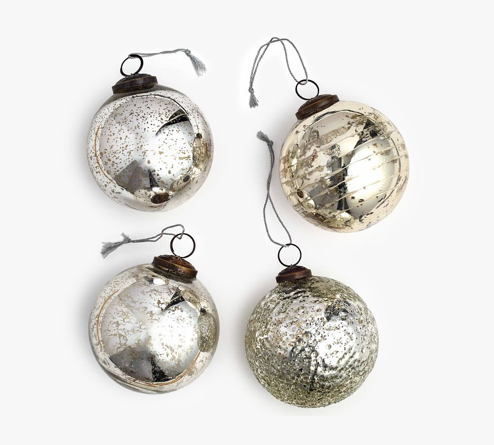 Mouth Blown Round Ornaments - Set of 4 | Pottery Barn (US)