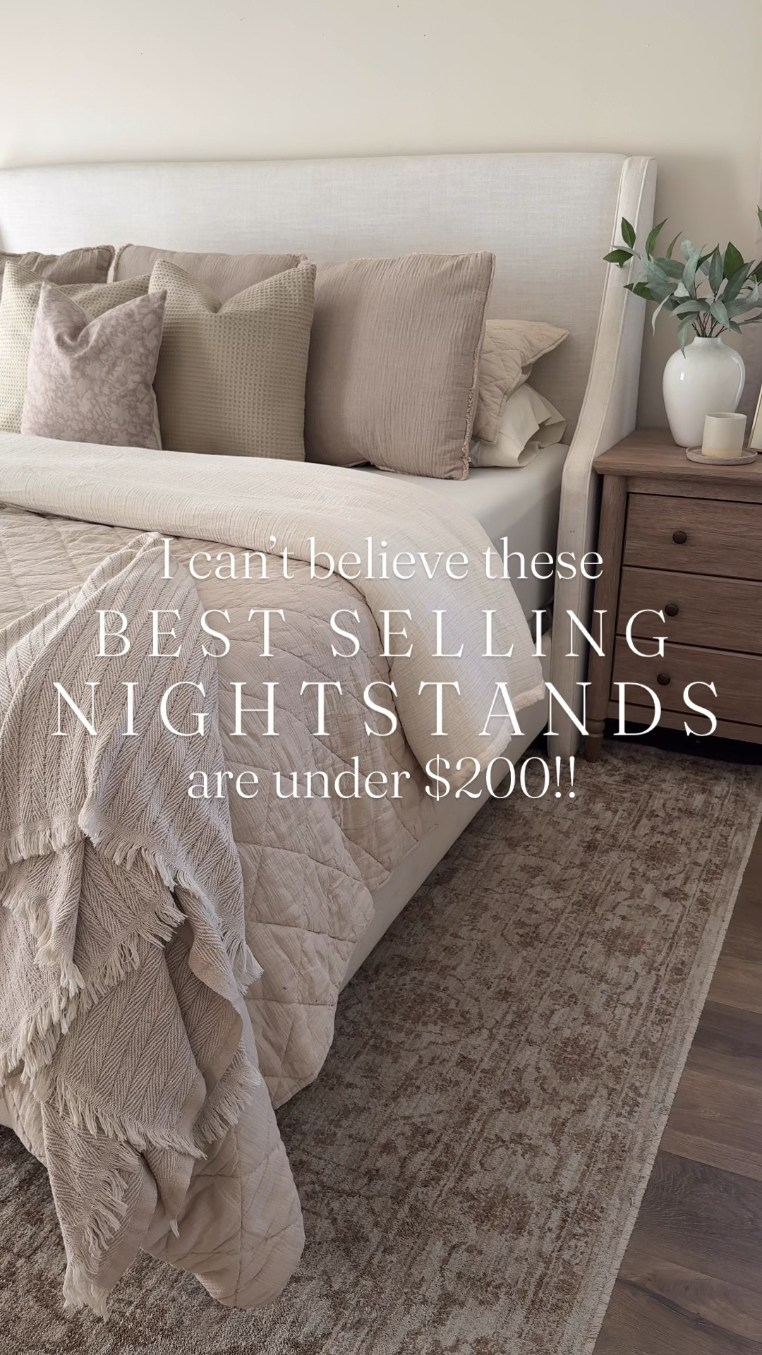 The best designer dupe nightstands! Bedroom inspo, neutral bedroom, bed , upholstered bed, bedding, neutral bedding, nightstand, table decor, throw pillow, comforter, bed blanket, throw blanket, home decor 

#LTKSaleAlert #LTKHome
