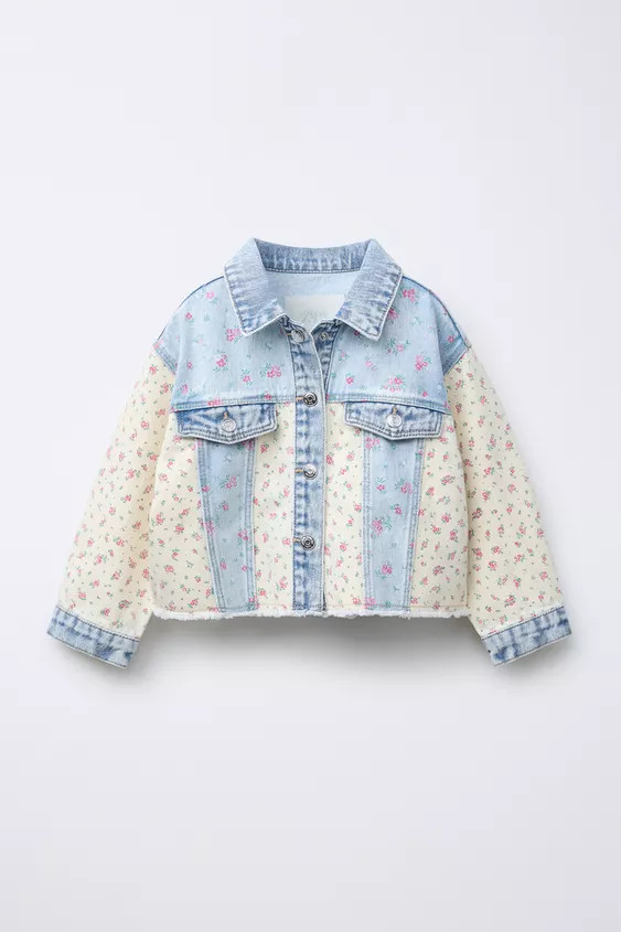 PATCHWORK FLORAL DENIM JACKET | Zara US