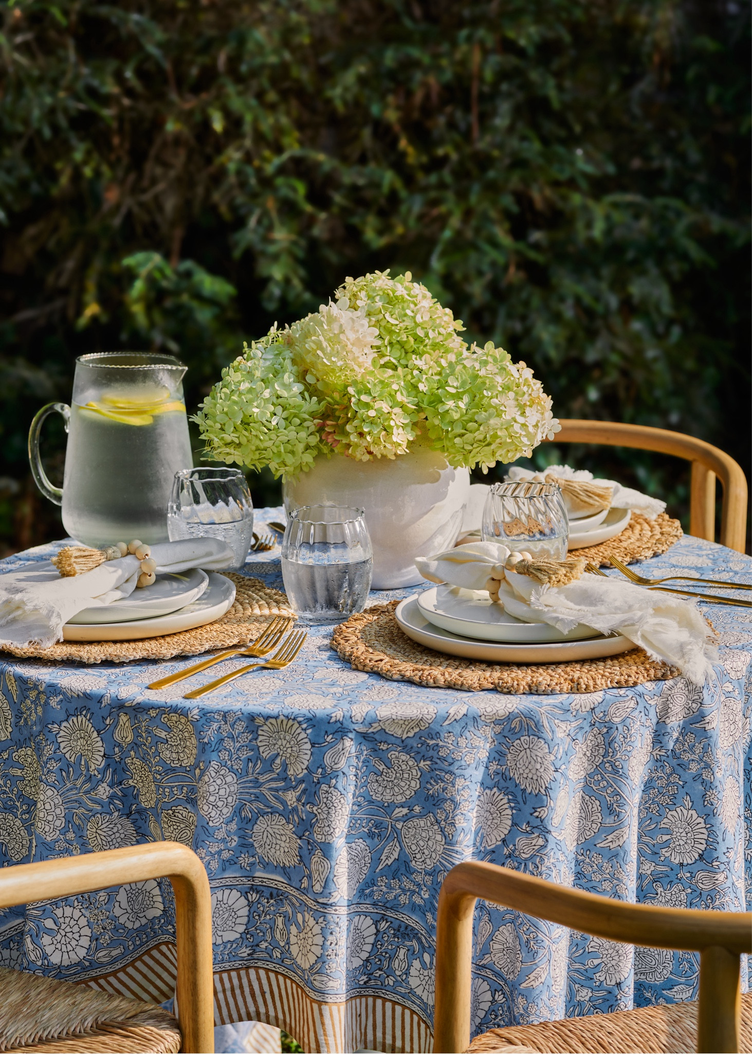 Whether it’s a summer soirée or fall gathering here are my favorite table settings. The block print table cloth comes in a variety of colors. And I love the scalloped detail on the woven placemats and glassware. 

#LTKHome