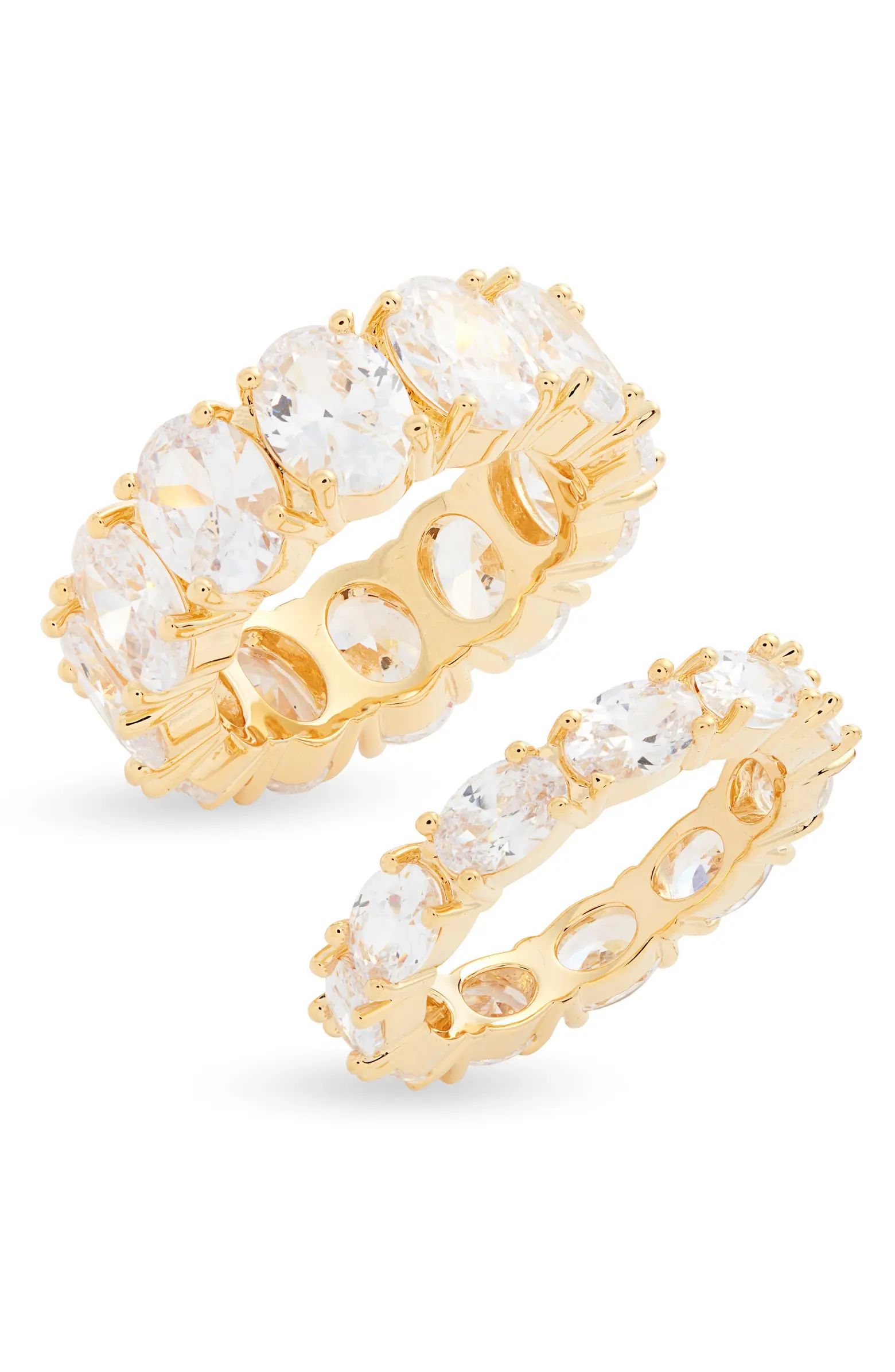 Set of 2 Oval Cubic Zirconia Eternity Rings | Nordstrom