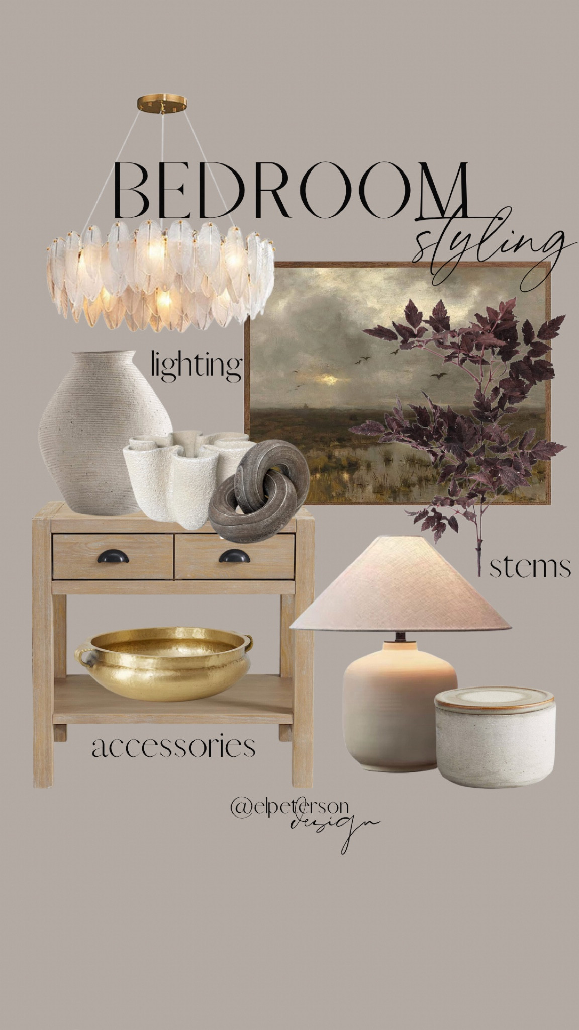 Bedroom inspo 
Night stand 
Lamp 
Artwork 
Vases 
Chandelier 

#LTKunder50 #LTKunder100 #LTKhome