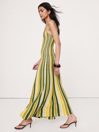 Sculpted Stripe Maxi Dress | Banana Republic (US)