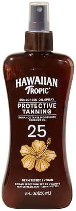 Hawaiian Tropic Protective Tanning Oil Spray Sunscreen SPF 25, 8 Fl Oz | Amazon (US)
