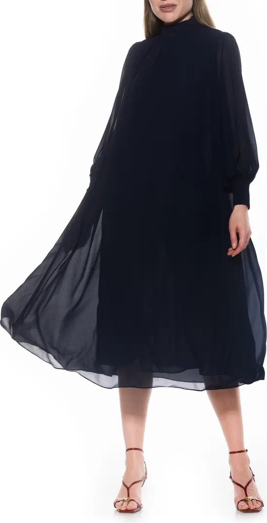Alexia Admor Kehlani Long Sleeve Chiffon Midi Dress | Nordstromrack | Nordstrom Rack