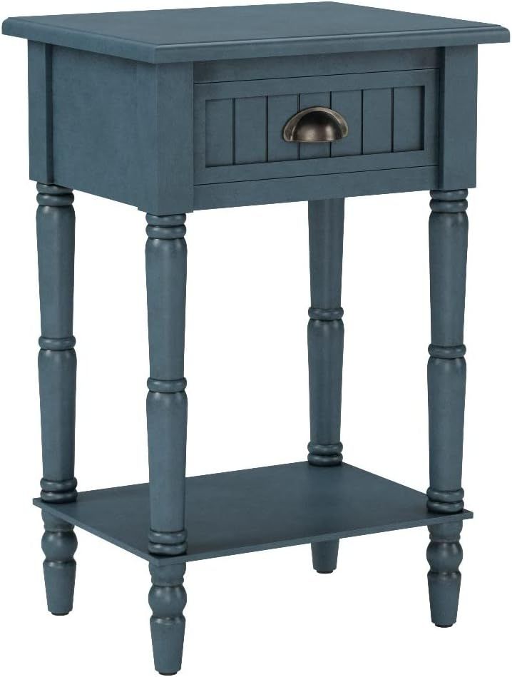 Decor Therapy Bailey Bead Board 1-Drawer Accent Table, Antique Navy, 14 x 17 x 26.5 in | Amazon (US)