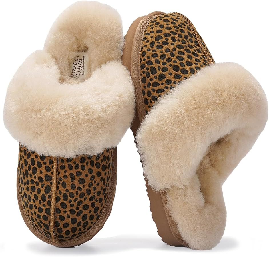 Project Cloud 100% Genuine Leather Slippers for Women Footwear with Genuine Fur Lining Womens Clo... | Amazon (US)
