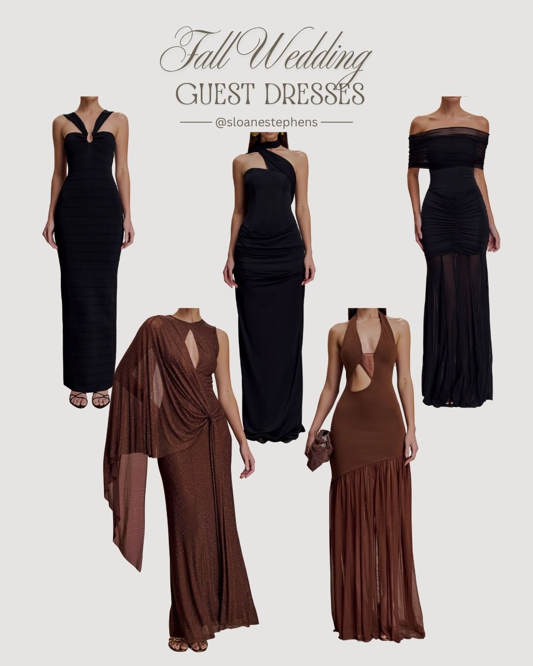 Fall Wedding Guest Dresses 🍁✨
Elegant silhouettes, rich tones, and timeless textures — these dresses are perfect for every fall celebration.
From sleek black to warm chocolate hues, find the perfect look to make an entrance.

#FallWeddingGuest #WeddingGuestDresses #EveningGlam #LTKStyle #FallFashionInspo #BrownAesthetic #BlackDressEdit #FallOccasionWear #PinterestStyle 

 #LTKGiftGuide #LTKWedding